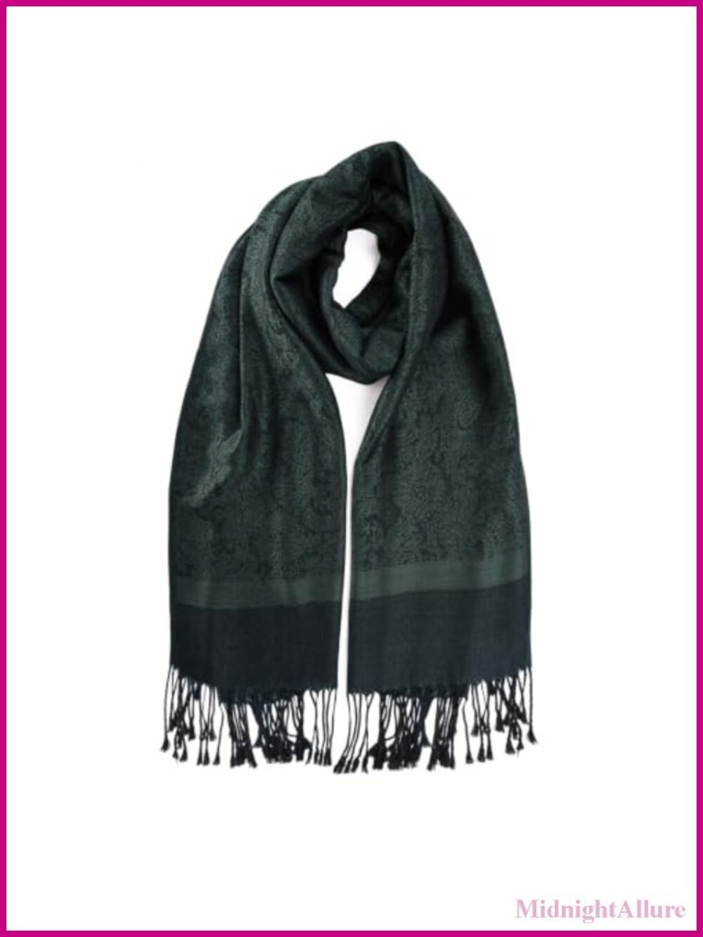 Reversible Paisley Pashmina Shawl Wrap with Fringe, Polyester, One Size